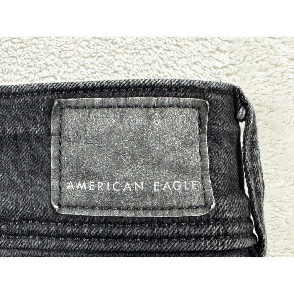 American Eagle Womens Kick Boot Next Level Stretch Black Jeans 10 Meas: 31x31